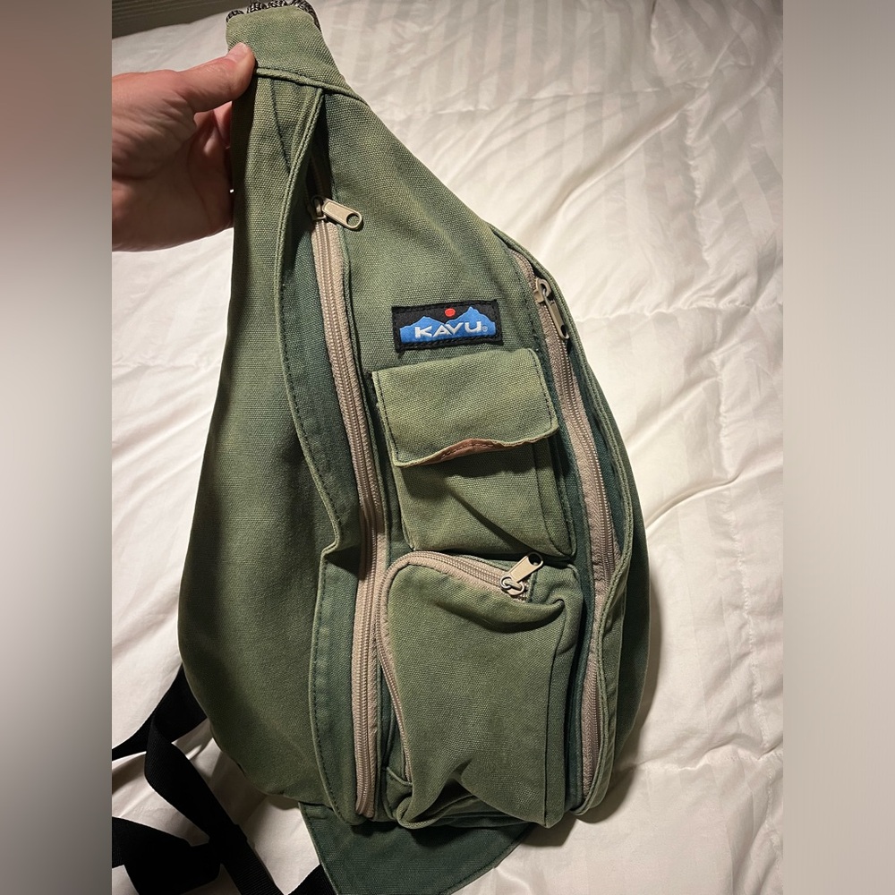 Kavu original rope sling bag dark green